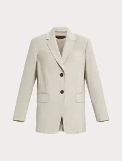Fashion Marina Rinaldi Stretch wool canvas blazer BEIGE