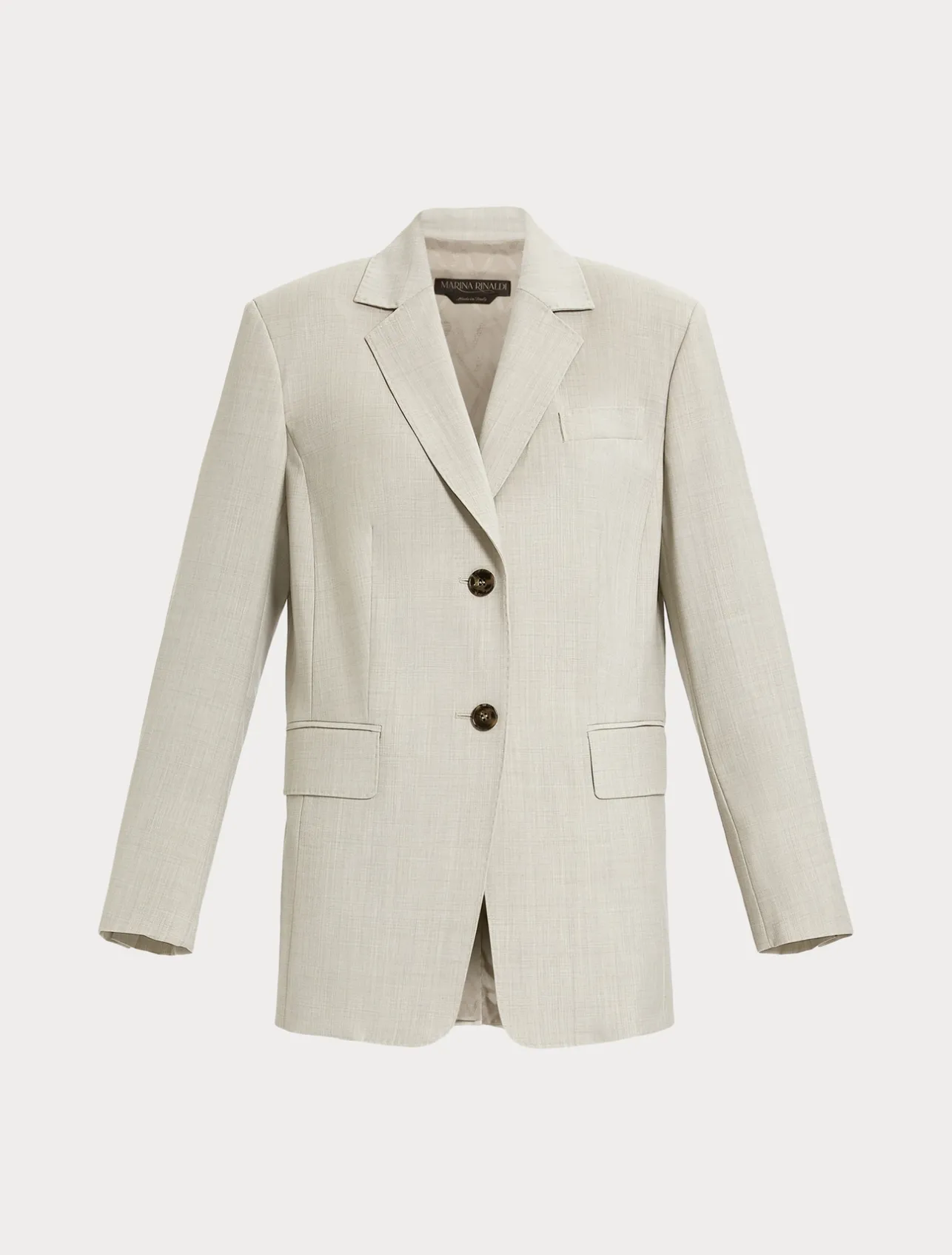 Fashion Marina Rinaldi Stretch wool canvas blazer BEIGE