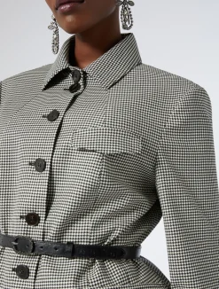 New Marina Rinaldi Stretch wool twill jacket BLACKWHITE