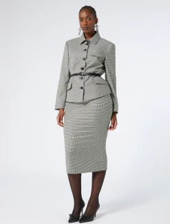 New Marina Rinaldi Stretch wool twill jacket BLACKWHITE