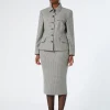 Fashion Marina Rinaldi Stretch wool twill skirt BLACKWHITE