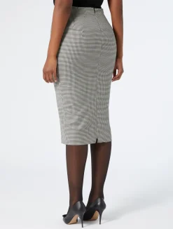 Fashion Marina Rinaldi Stretch wool twill skirt BLACKWHITE