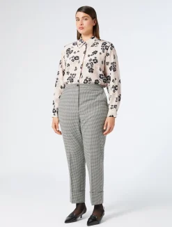 Hot Marina Rinaldi Stretch wool twill trousers BLACKWHITE