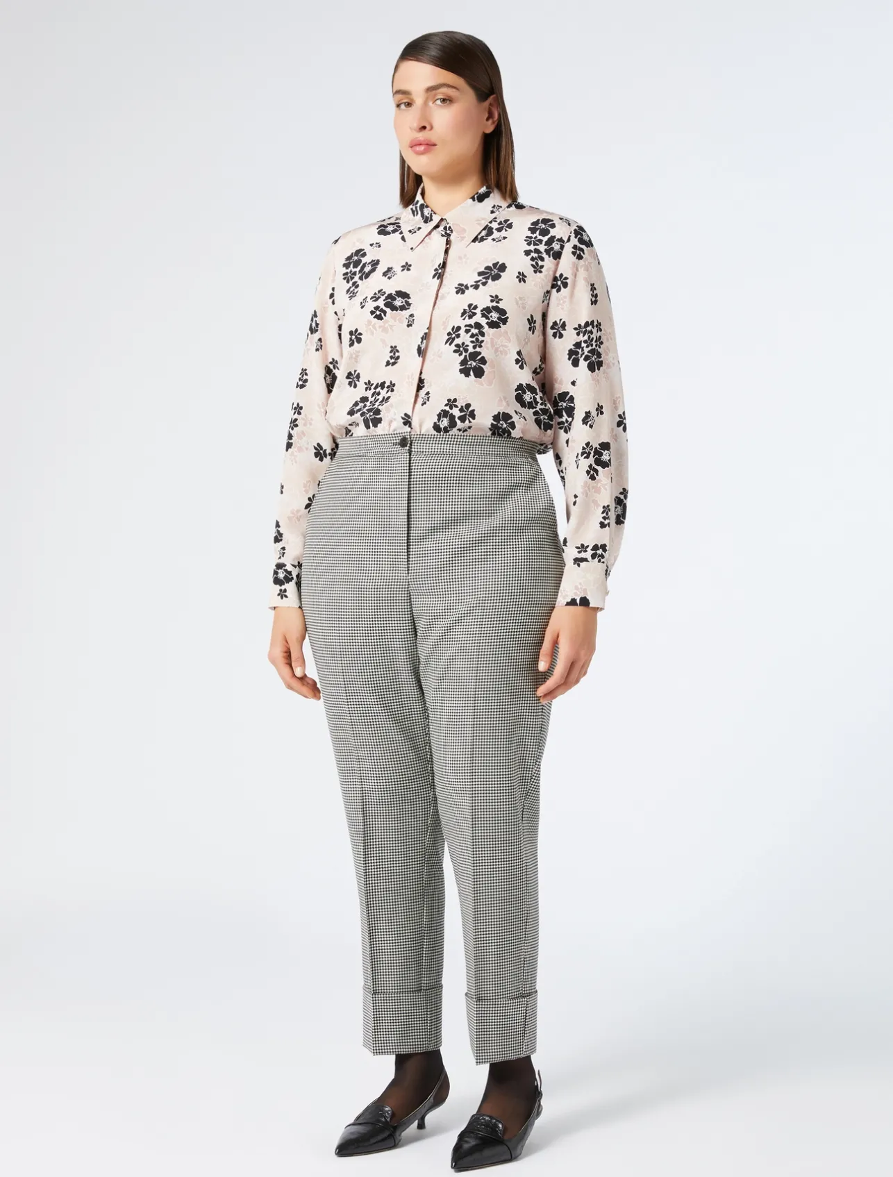 Hot Marina Rinaldi Stretch wool twill trousers BLACKWHITE