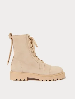 Discount Marina Rinaldi Suede combat boots BEIGE