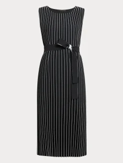 Clearance Marina Rinaldi Sunray-pleated long dress BLACKWHITE