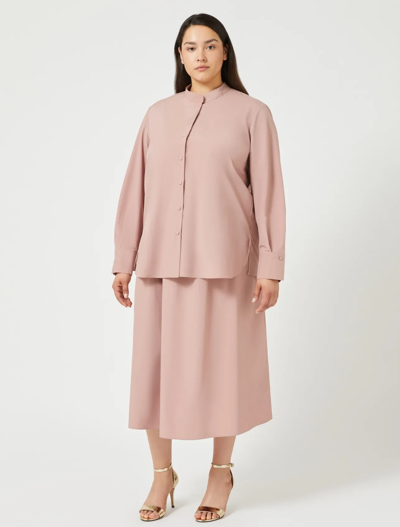 Best Marina Rinaldi Taffeta skirt ANTIQUEROSE