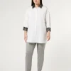 Fashion Marina Rinaldi Technical canvas and viscose trousers BLACK