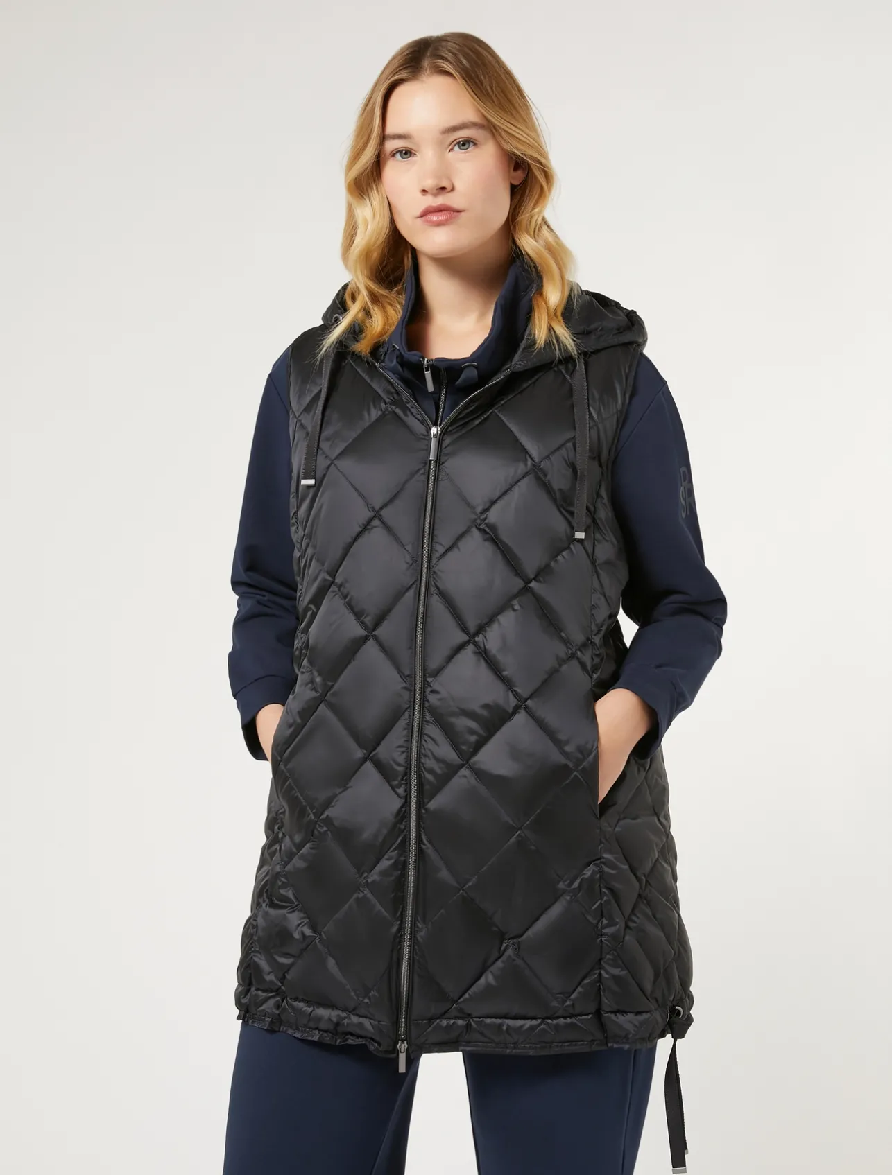 Fashion Marina Rinaldi Technical fabric gilet ULTRAMARINE