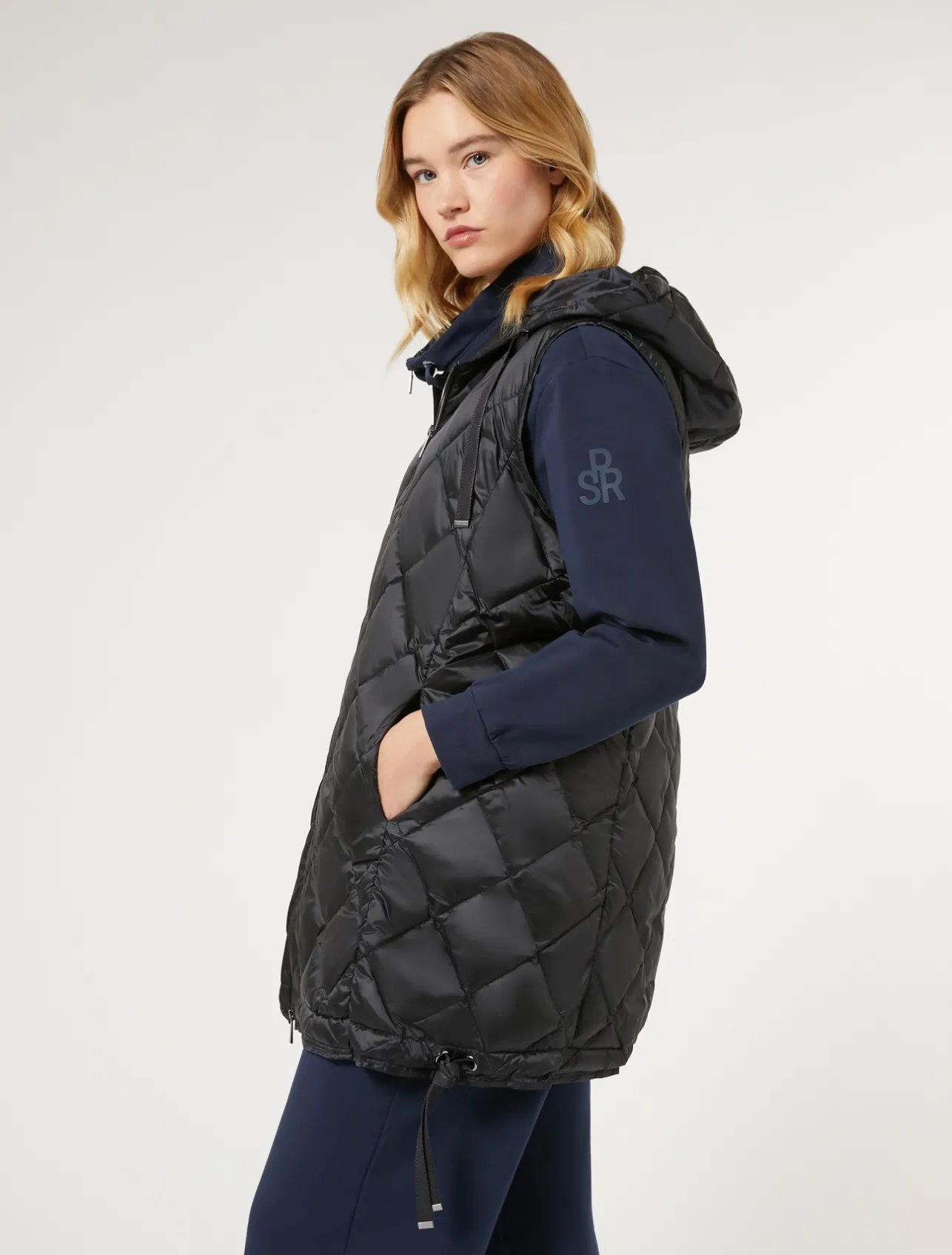 Fashion Marina Rinaldi Technical fabric gilet ULTRAMARINE