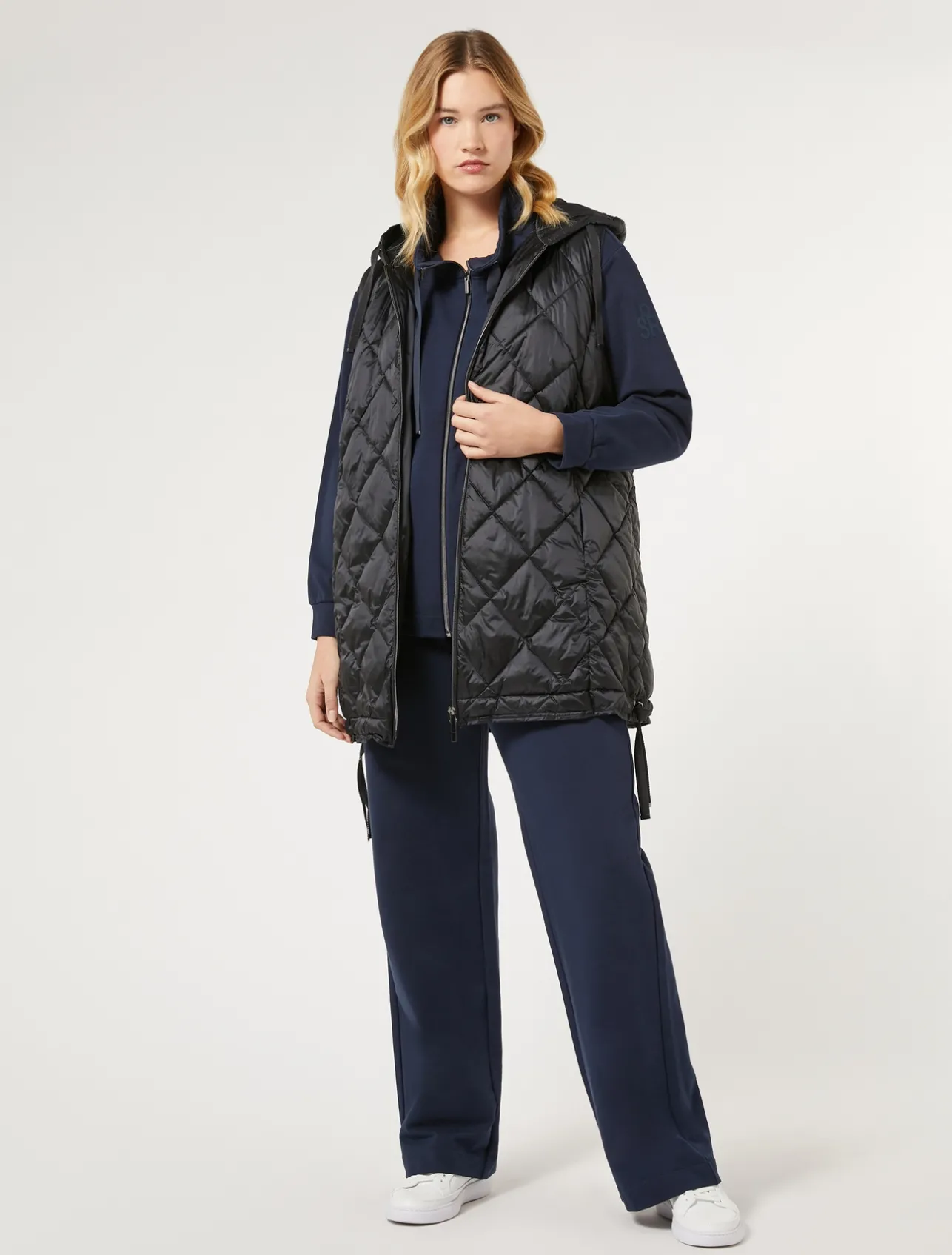 Fashion Marina Rinaldi Technical fabric gilet ULTRAMARINE