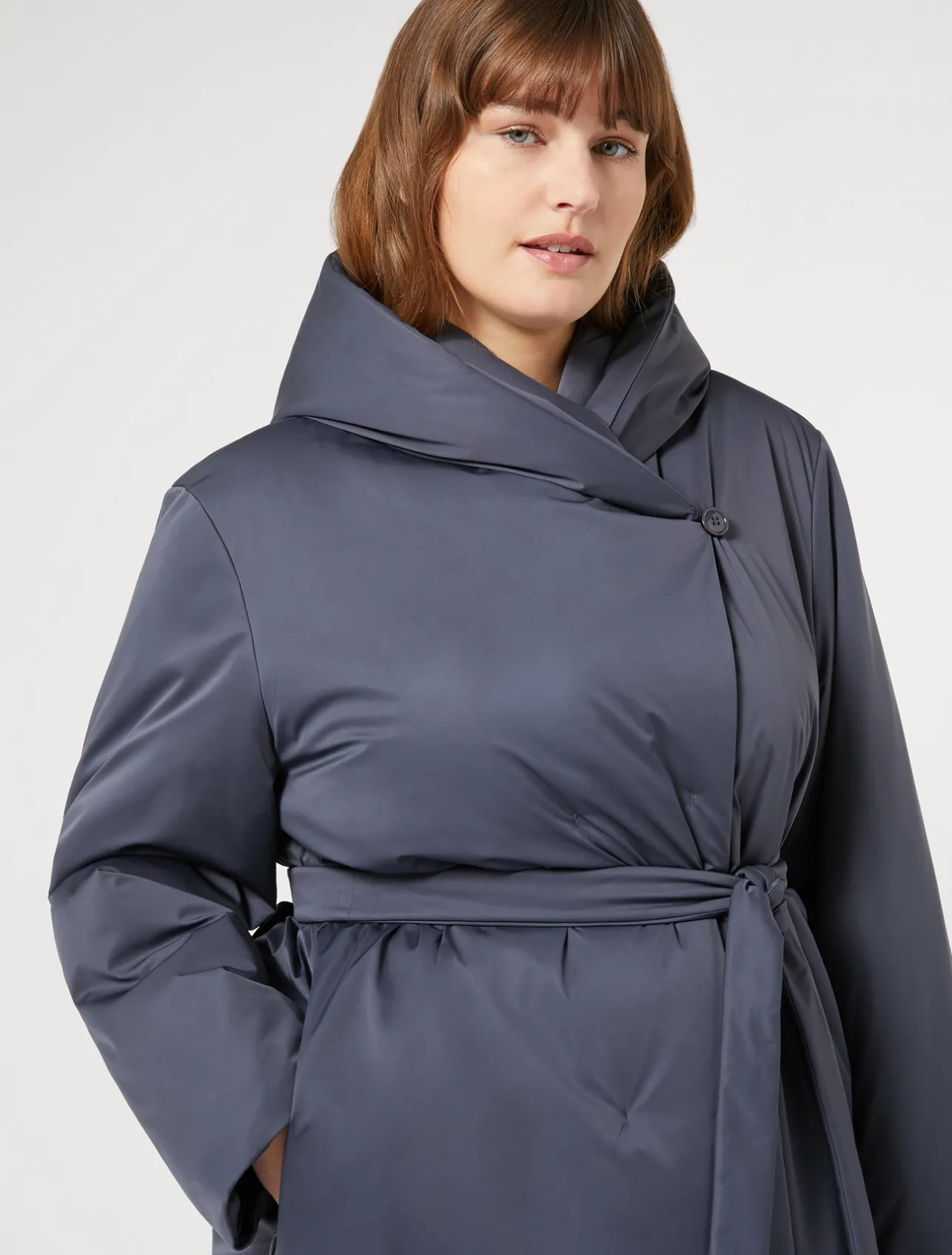 Fashion Marina Rinaldi Technical satin padded jacket MIDNIGHTBLUE