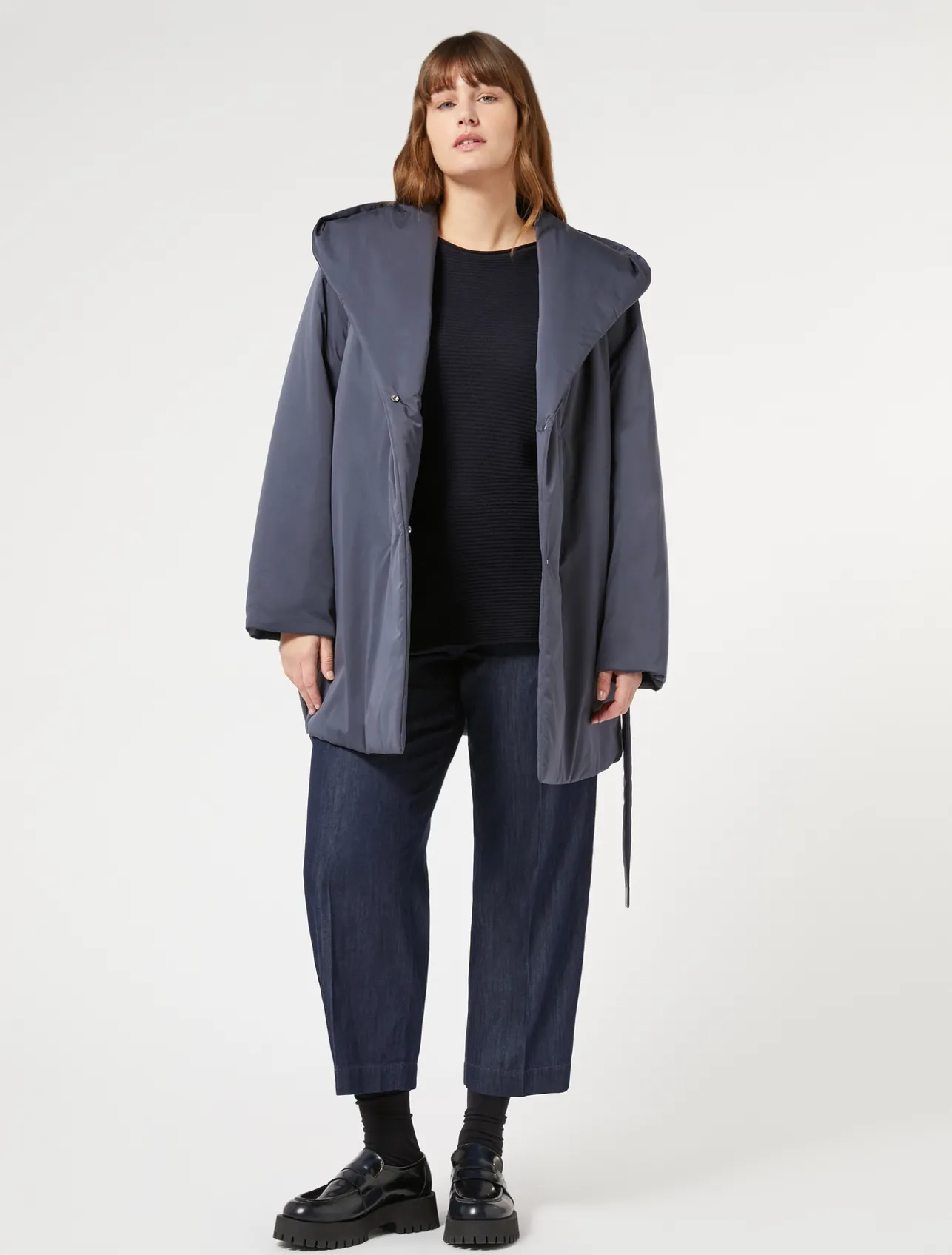 Fashion Marina Rinaldi Technical satin padded jacket MIDNIGHTBLUE