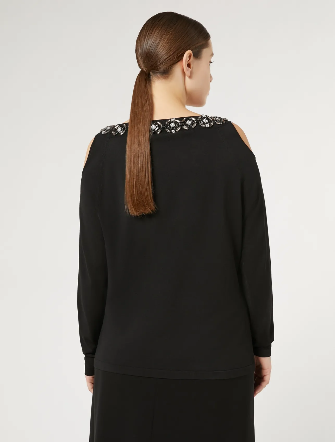 Fashion Marina Rinaldi Technical viscose sweater BLACK