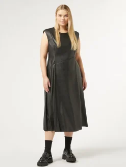 Sale Marina Rinaldi Technical-fabric dress BLACK