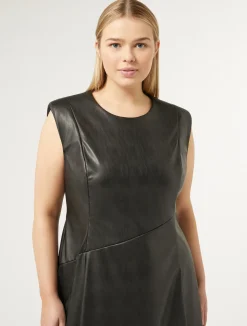Sale Marina Rinaldi Technical-fabric dress BLACK