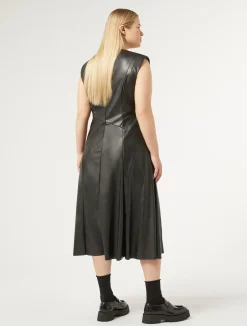 Sale Marina Rinaldi Technical-fabric dress BLACK