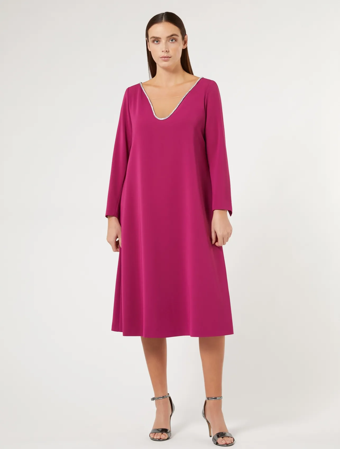 Fashion Marina Rinaldi Triacetate cady dress RASPBERRY