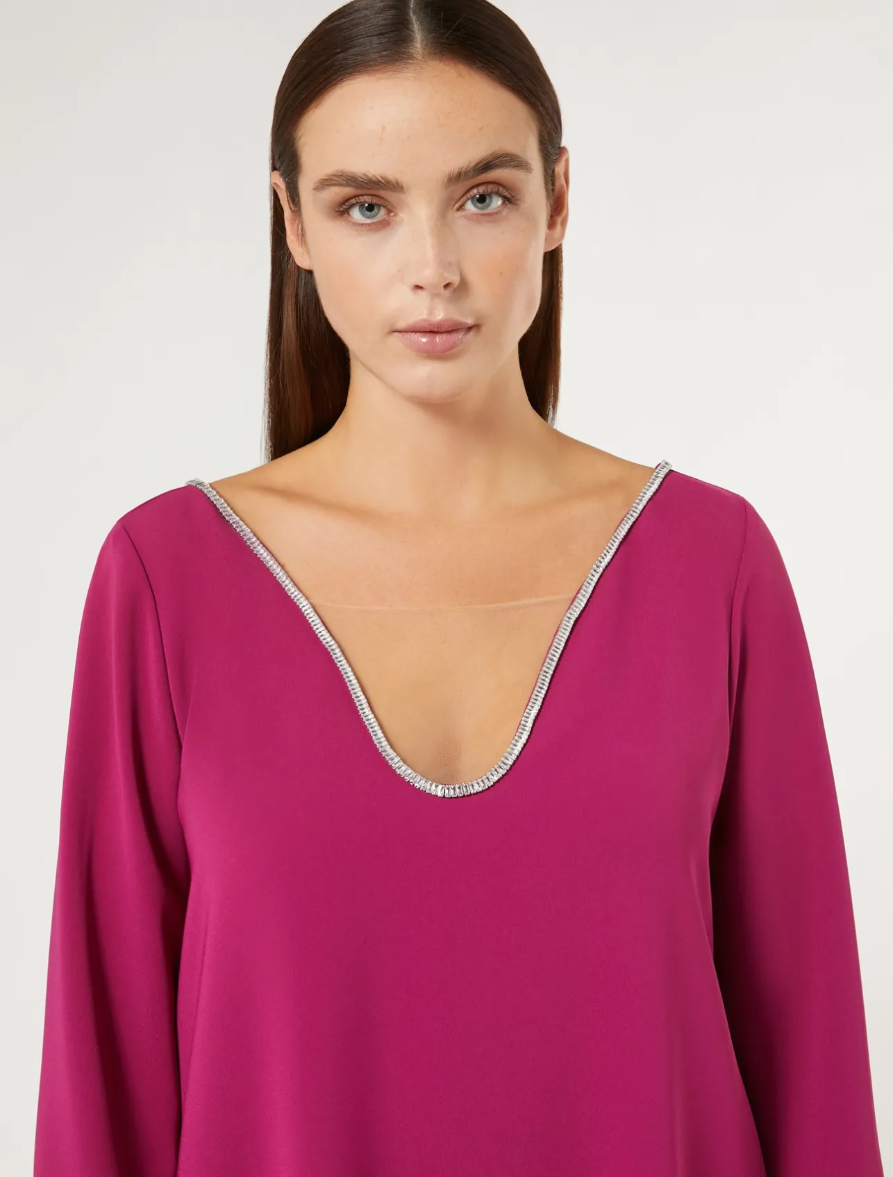 Fashion Marina Rinaldi Triacetate cady dress RASPBERRY