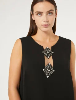 New Marina Rinaldi Triacetate cady dress BLACK