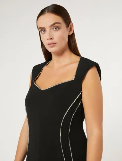 Fashion Marina Rinaldi Triacetate cady dress BLACK