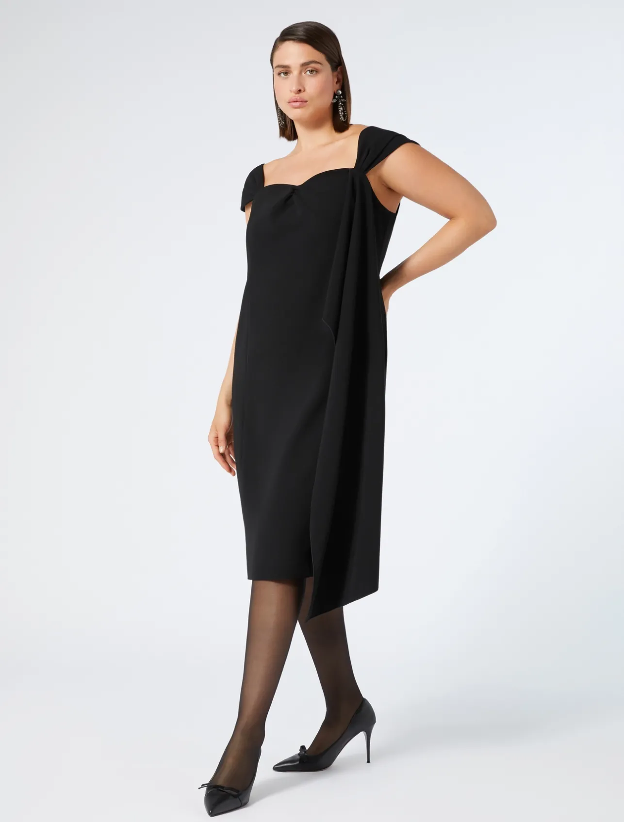 Outlet Marina Rinaldi Triacetate cady dress BLACK