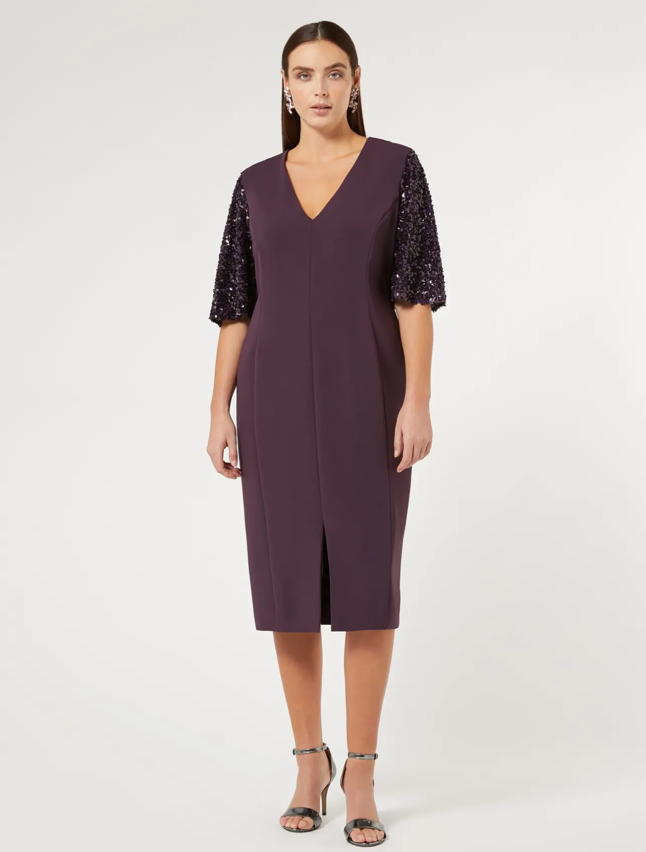 New Marina Rinaldi Triacetate cady dress BORDEAUX