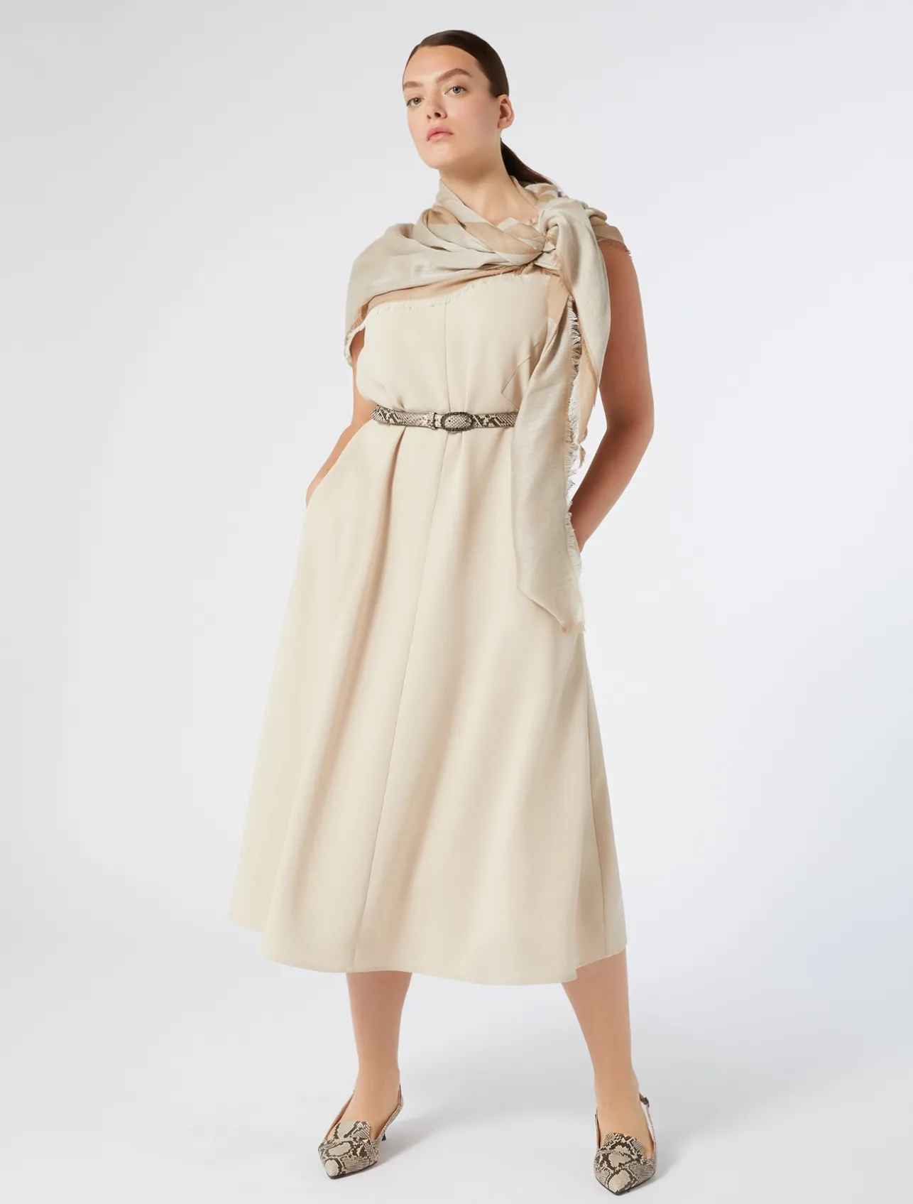 Sale Marina Rinaldi Triacetate cady dress BEIGE