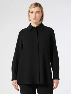 Online Marina Rinaldi Triacetate cady shirt BLACK