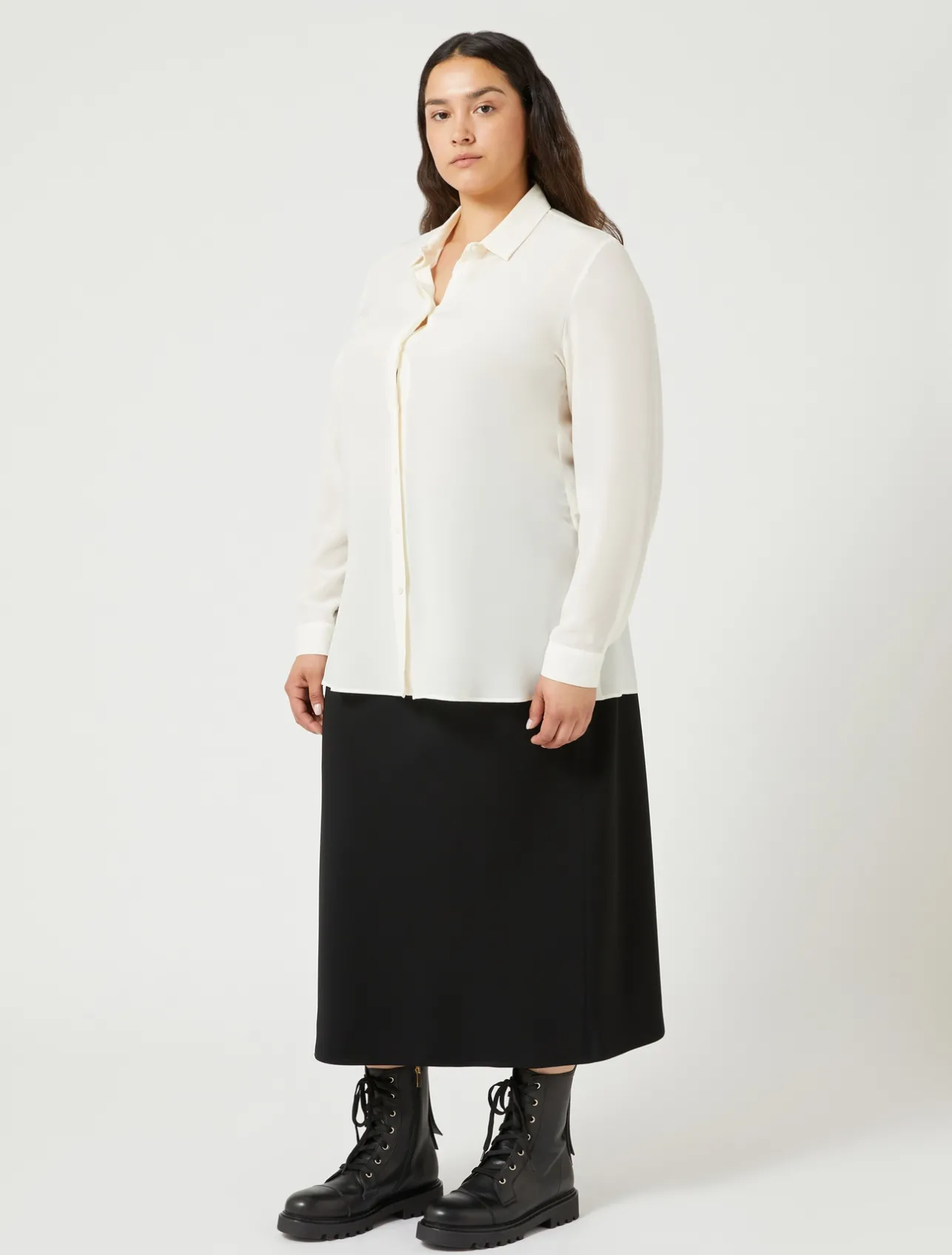 New Marina Rinaldi Triacetate cady skirt BLACK