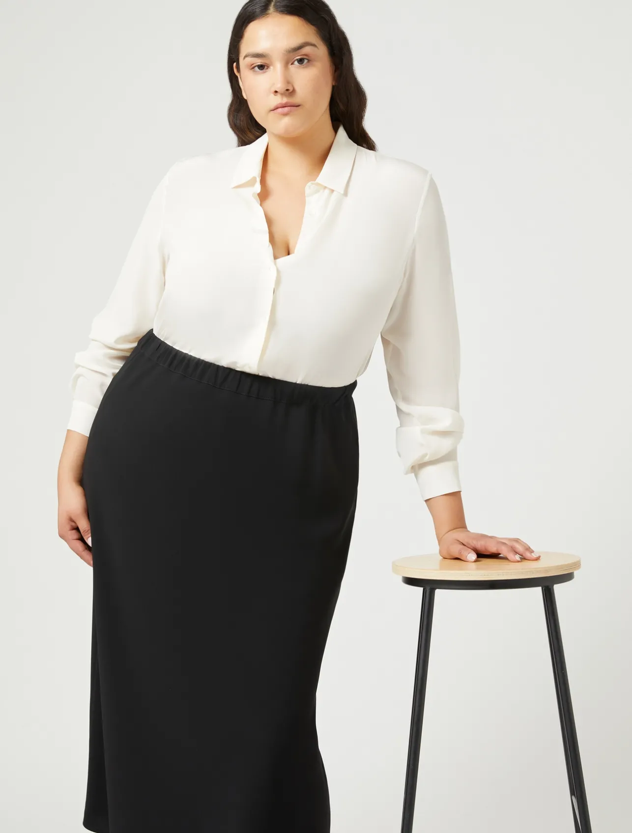 New Marina Rinaldi Triacetate cady skirt BLACK
