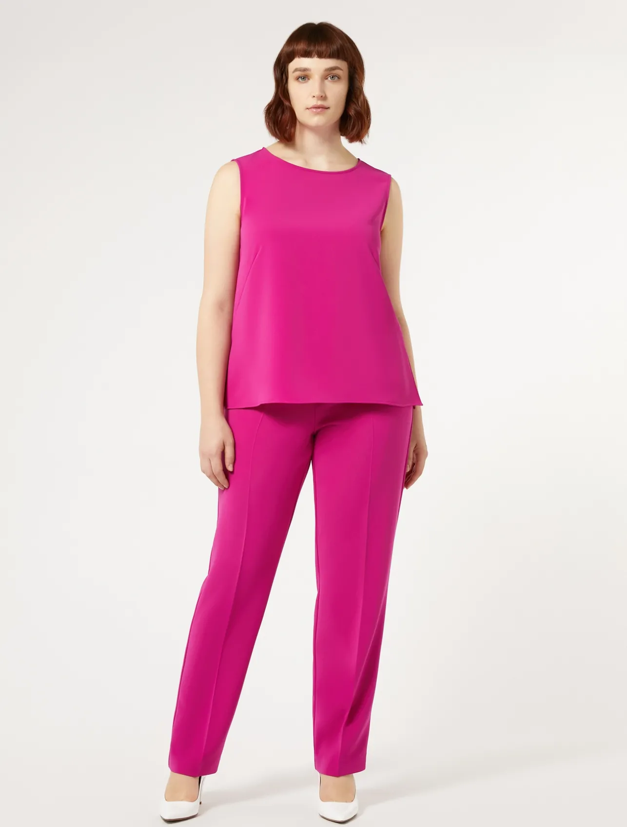 New Marina Rinaldi Triacetate cady trousers FUCHSIA