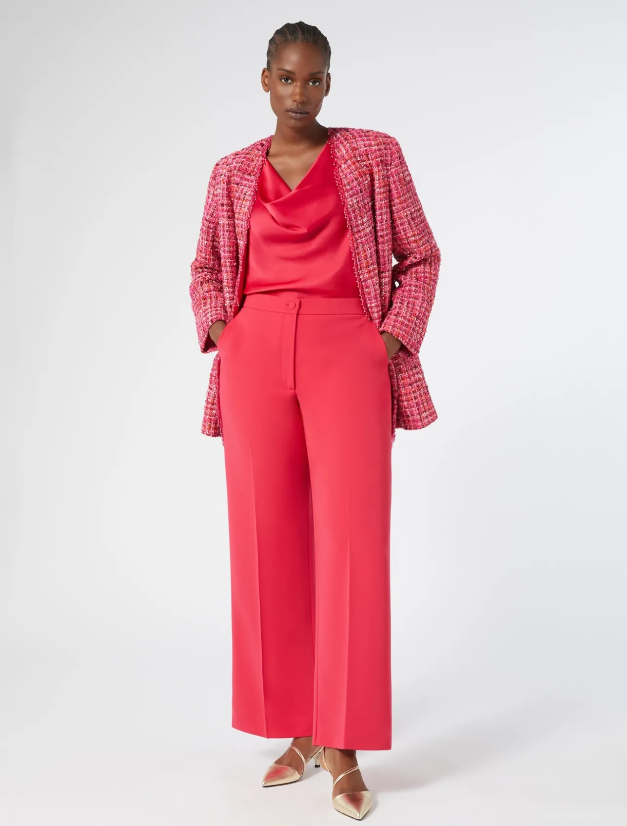 Online Marina Rinaldi Triacetate cady trousers FUCHSIA