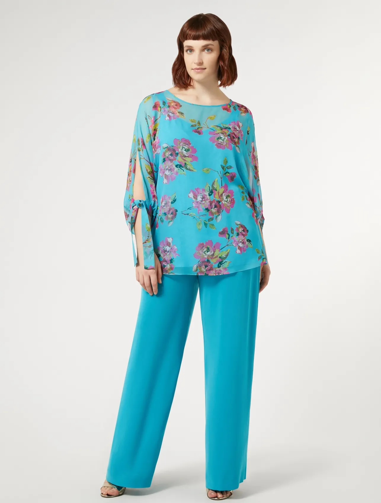 Clearance Marina Rinaldi Triacetate cady trousers TURQUOISE