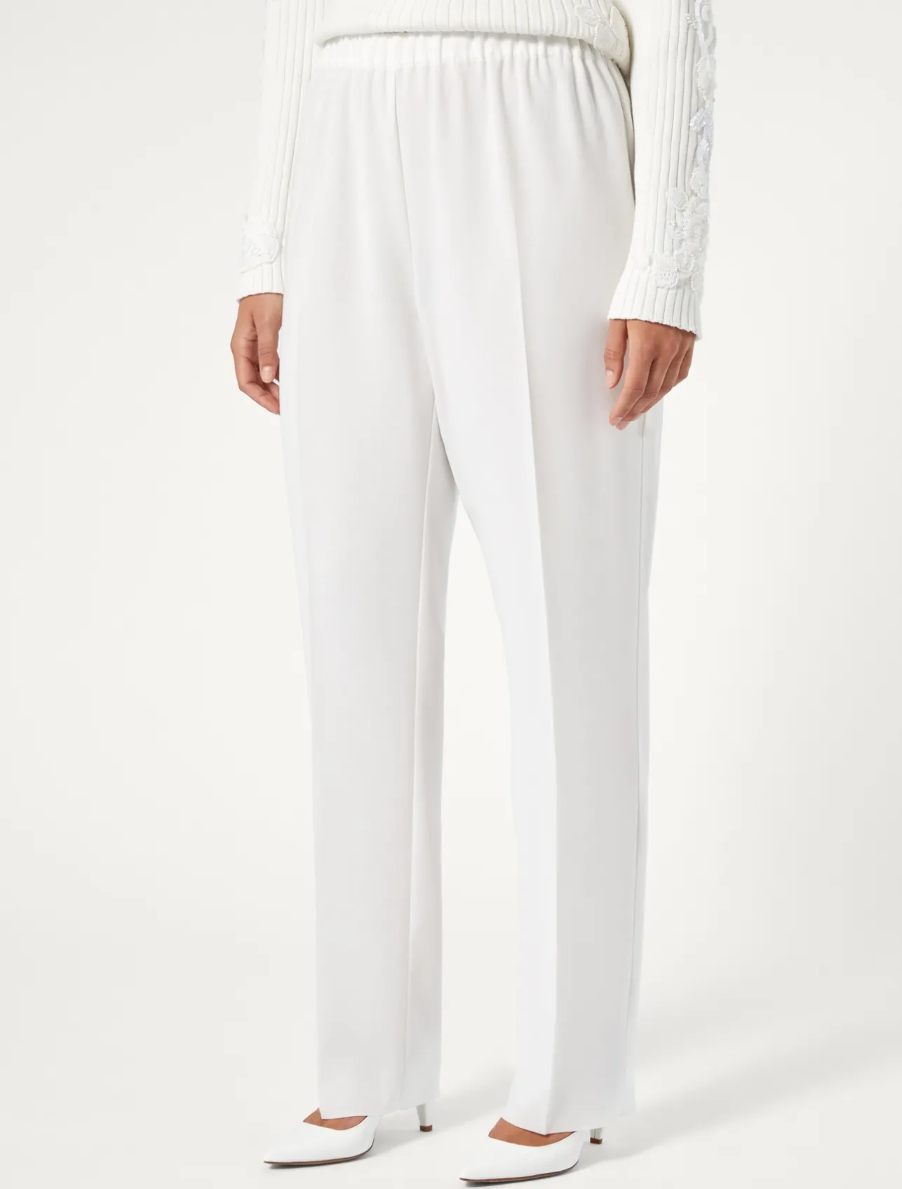 New Marina Rinaldi Triacetate cady trousers WHITE