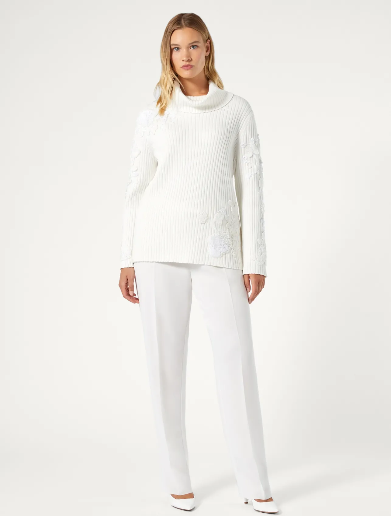 New Marina Rinaldi Triacetate cady trousers WHITE