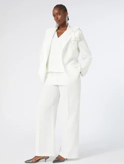 Fashion Marina Rinaldi Triacetate cady trousers WHITE