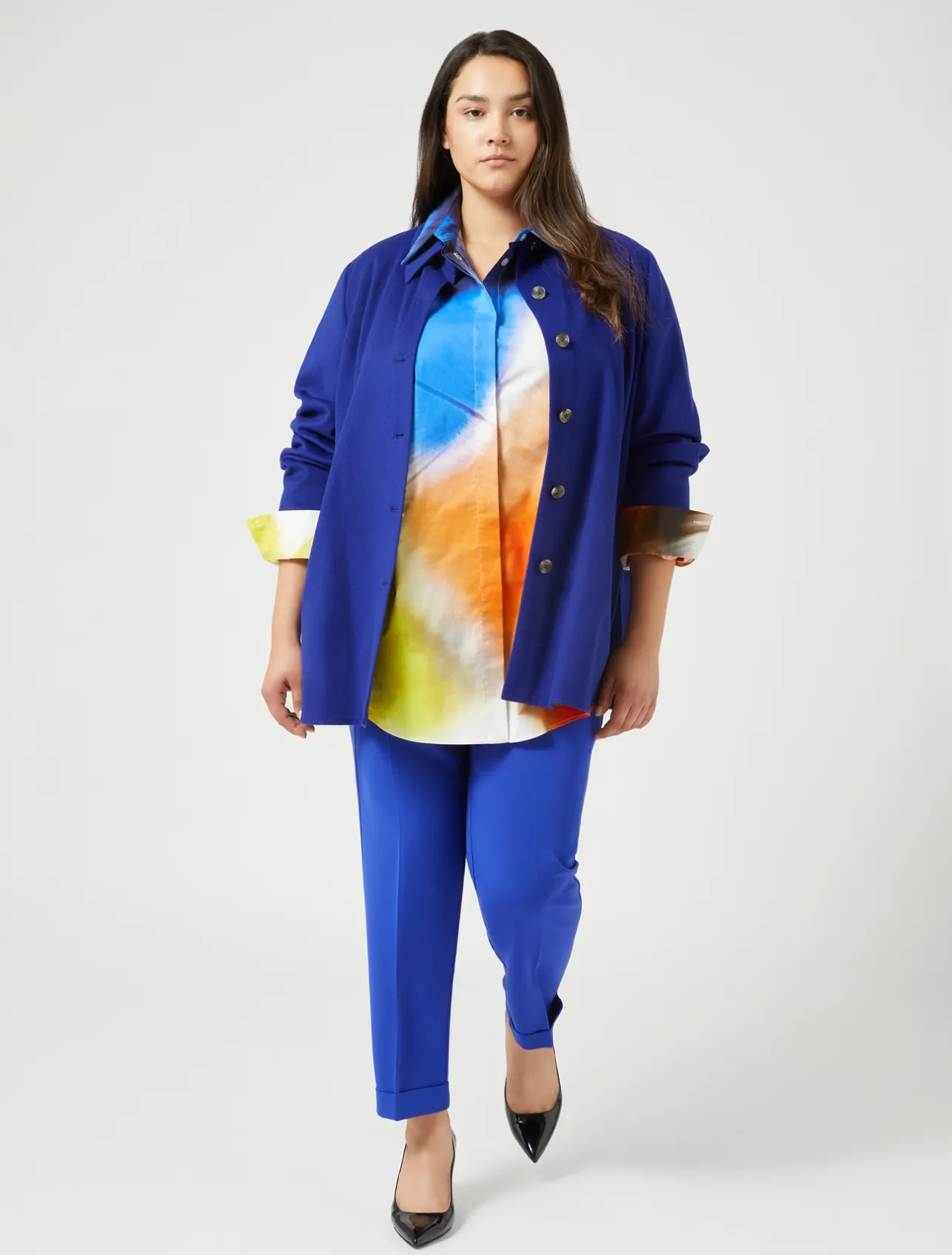 Online Marina Rinaldi Triacetate cady trousers BLUEPURPLE