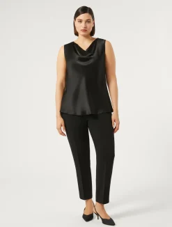 New Marina Rinaldi Triacetate cady trousers BLACK