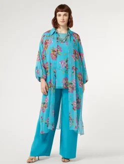 Clearance Marina Rinaldi Triacetate cady trousers TURQUOISE