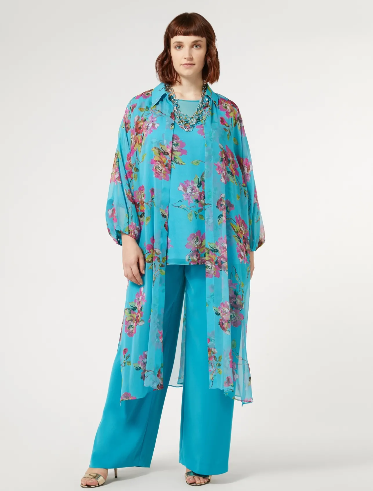 Clearance Marina Rinaldi Triacetate cady trousers TURQUOISE