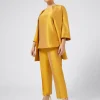 Clearance Marina Rinaldi Trousers in pure silk shantung GOLD
