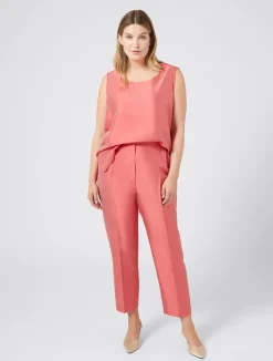 Hot Marina Rinaldi Trousers in pure silk shantung RED