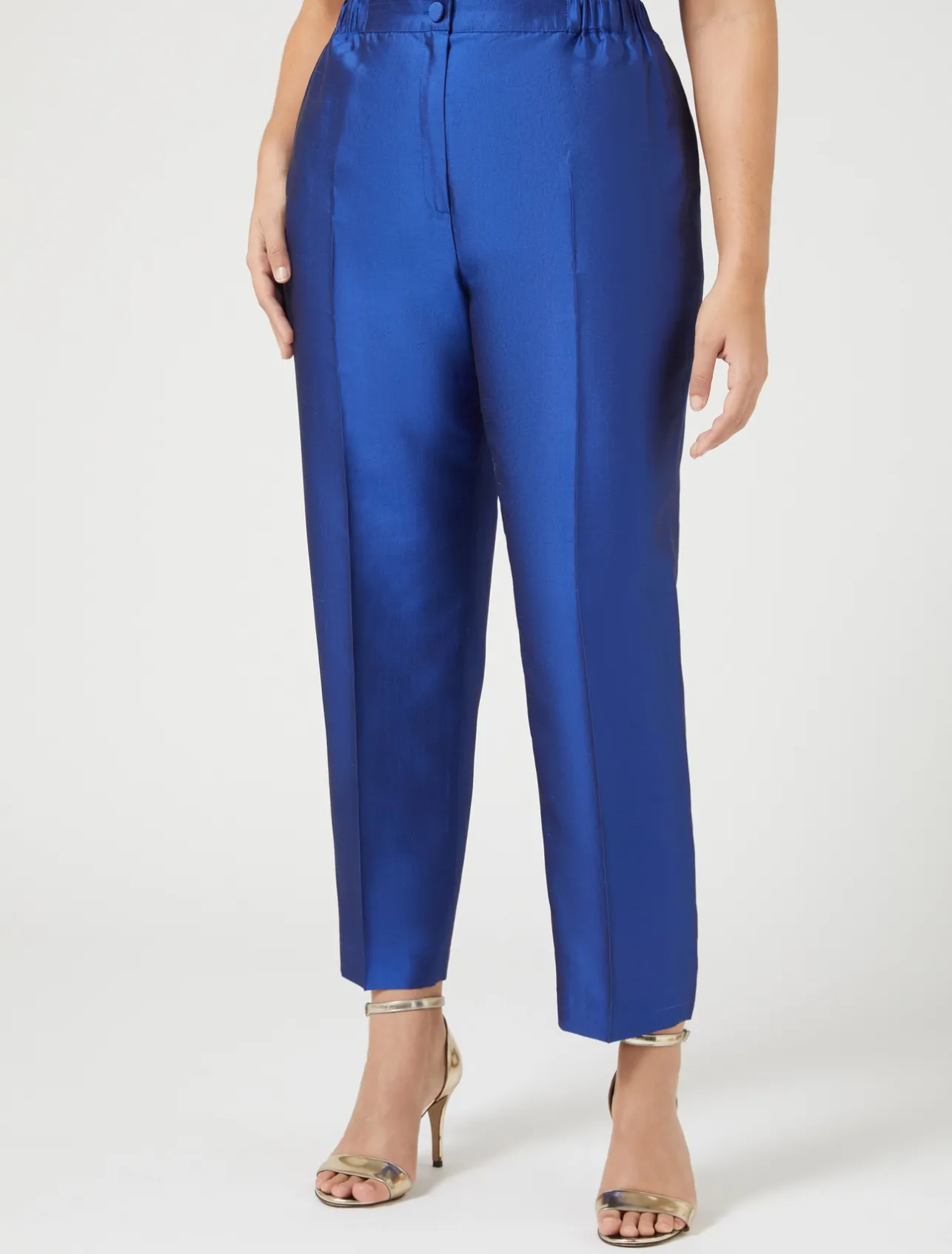 Fashion Marina Rinaldi Trousers in pure silk shantung PURPLE