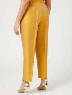 Clearance Marina Rinaldi Trousers in pure silk shantung GOLD