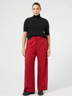 Discount Marina Rinaldi Trousers in viscose blend twill RED