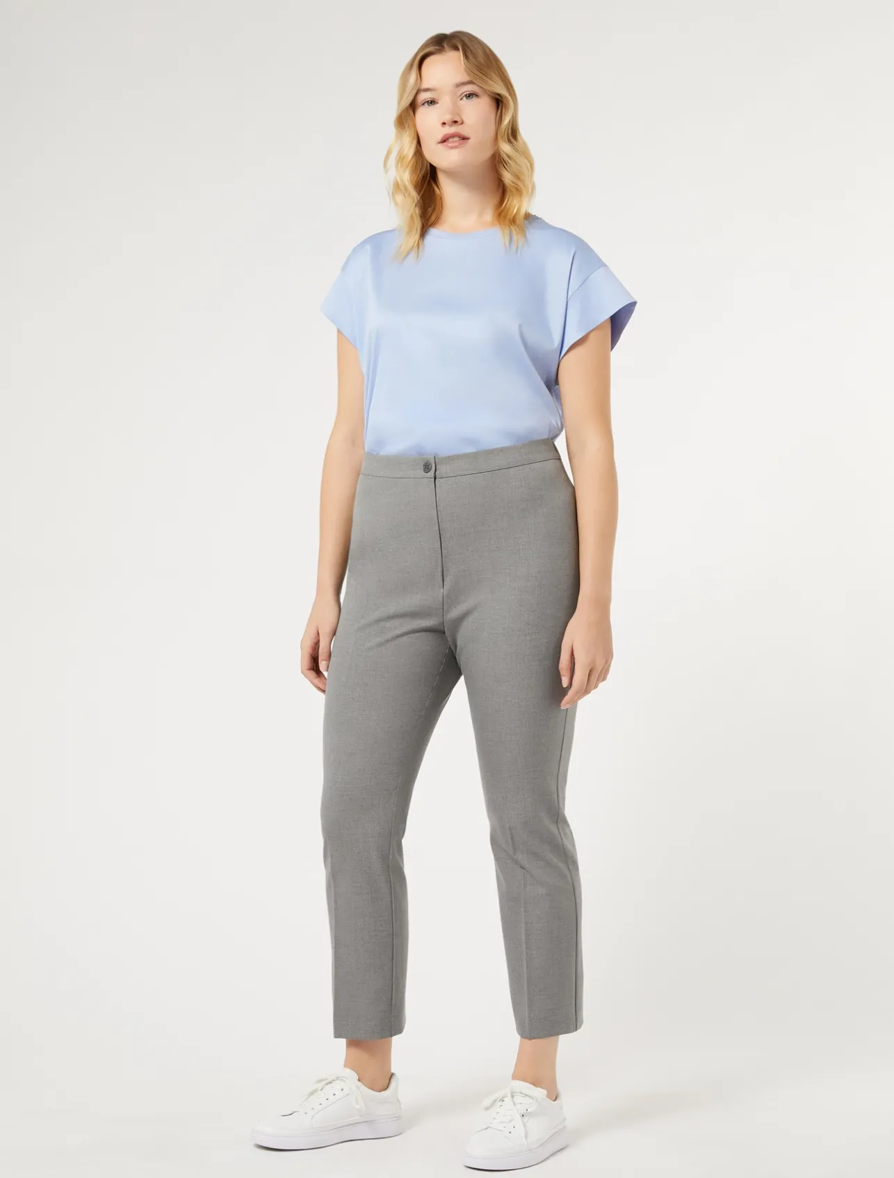 New Marina Rinaldi Trousers in viscose blend twill MEDIUMGREY