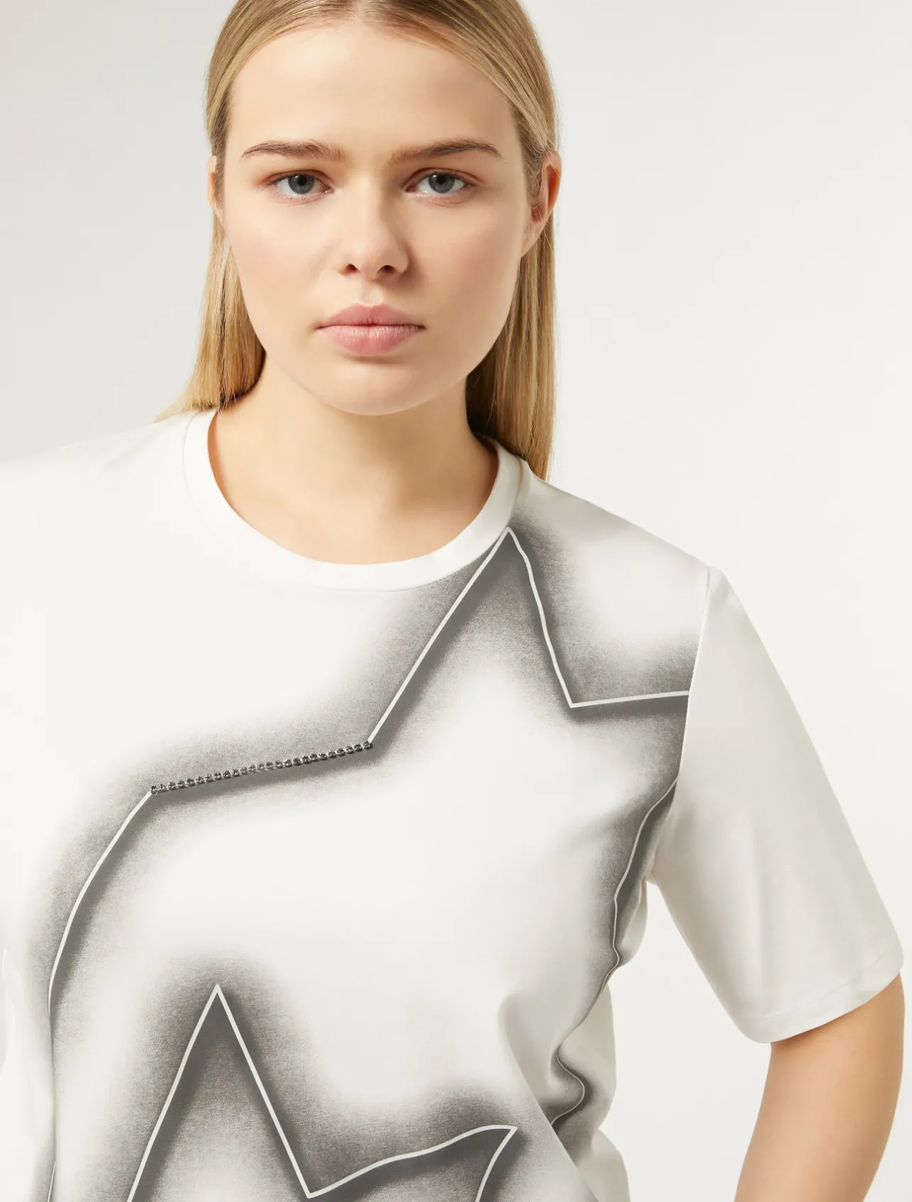 New Marina Rinaldi T-shirt in stretch cotton jersey WHITE