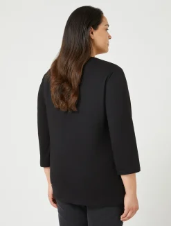 Hot Marina Rinaldi T-shirt in stretch cotton jersey BLACK