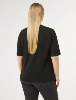 Sale Marina Rinaldi T-shirt in stretch cotton jersey BLACK